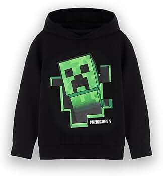 Amazon.com: Minecraft Boys Hooded Sweatshirt | Kids & Teens Black